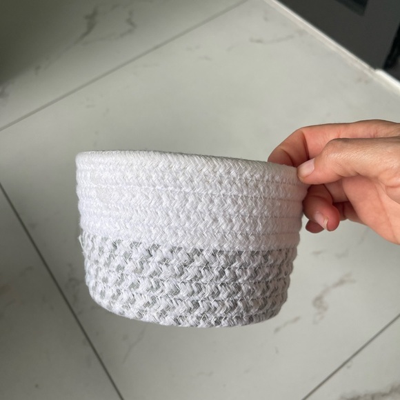 White and Gray Woven Basket - Picture 1 of 6